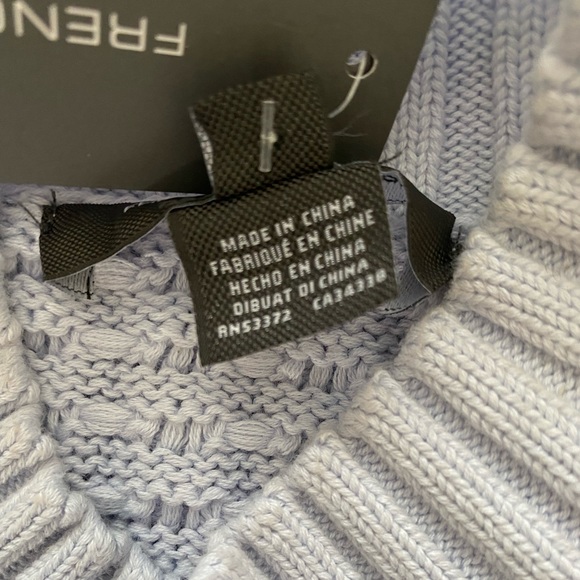 French Connection Light Blue Babysoft Mock Neck Rib Sweater M (6-8) - Picture 5 of 7